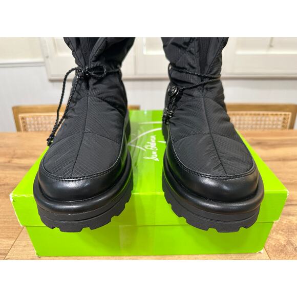 Sam Edelman Olin Lug Sole Bootie Black Nylon Sz 10.5 NIB Stylish Foldover Cuff - Picture 8 of 16